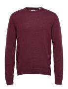 Lamsbwool Jumper Tops Knitwear Round Necks Burgundy Original Penguin