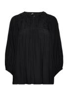 Cuasmine Blouse Tops Blouses Long-sleeved Black Culture