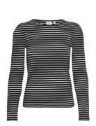 Vibalu Puff L/S Rib Top - Tops T-shirts & Tops Long-sleeved Black Vila