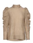 Cmjane-Blouse Tops Blouses Long-sleeved Beige Copenhagen Muse