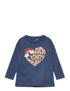 Nmfthilda Ls Top Box Tops T-shirts Long-sleeved T-shirts Navy Name It