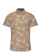 Shirt Tops Shirts Short-sleeved Beige Blend