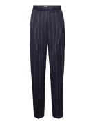 Julie Pinstripe Trousers Bottoms Trousers Straight Leg Navy Filippa K