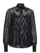 Enya Blouse Tops Blouses Long-sleeved Black Love Lolita