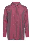 Light Jacquard Tops Shirts Long-sleeved Red Ganni