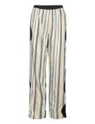 Mix Slub Stripe Bottoms Trousers Straight Leg Multi/patterned Ganni