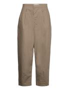 Poplin Wide Ov Pants Bottoms Trousers Wide Leg Beige Cathrine Hammel