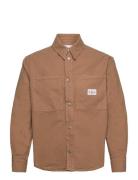 Canvas Relaxed Linear Shirt Tops Overshirts Brown Calvin Klein Jeans