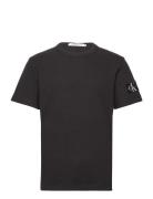 Badge Waffle Tee Tops T-shirts Short-sleeved Black Calvin Klein Jeans