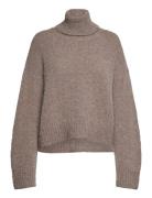 Alpaca Pullover Tops Knitwear Turtleneck Brown Rosemunde