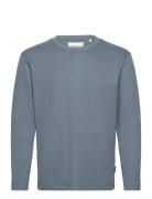 Structured L Tops T-shirts Long-sleeved Blue Tom Tailor