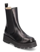 Slfcora Leather Toe-Cap Boot Shoes Chelsea Boots Black Selected Femme