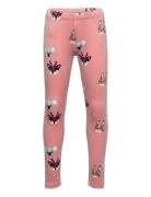 Leggings Velour Aop Animal Fac Bottoms Leggings Pink Lindex