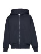 Caivano Hood Zip Tops Sweat-shirts & Hoodies Hoodies Navy Grunt