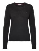 Soft Wool C-Nk Sweater Tops Knitwear Jumpers Black Tommy Hilfiger