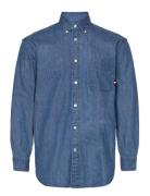 Denim Shirt Tops Shirts Casual Blue Tommy Hilfiger