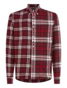 Tommy Tartan Blocking Shirt Tops Shirts Casual Burgundy Tommy Hilfiger