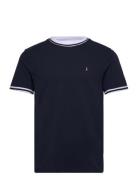 Org Piq Tee Ribbed T Tops T-shirts Short-sleeved Blue Original Penguin