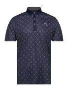 Pure Monogram Polo Tops Polos Short-sleeved Navy PUMA Golf