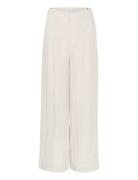 Lizagz Linen Hw Pants Noos Bottoms Trousers Wide Leg Cream Gestuz