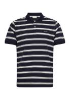 Stripe Ss Polo Tops Polos Short-sleeved Navy GANT