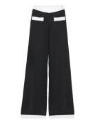 Classic Knit Pants Bottoms Trousers Wide Leg Black Karl Lagerfeld