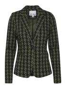 Ihkate Houndstooth Bl Blazers Single Breasted Blazers Green ICHI