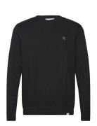 Etienne Patch Knit Tops Knitwear Round Necks Black Les Deux