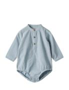 Romper Shirt Victor Tops Shirts Long-sleeved Shirts Blue Wheat