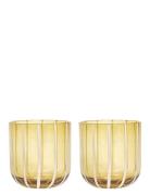 Mizu Glass - Pack Of 2 Home Tableware Glass Drinking Glass Yellow OYOY...