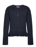 Volant Knit Cardigan Tops Knitwear Cardigans Navy Tom Tailor