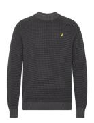 Birdseye Mock Neck Jumper Tops Knitwear Round Necks Grey Lyle & Scott