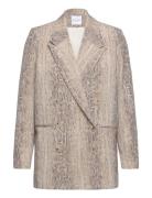 Jacket Kiss Python Blazers Single Breasted Blazers Beige ROSEANNA