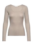 Top Julina Tops T-shirts & Tops Long-sleeved Beige Lindex