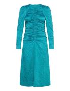 Crinkled Satin Designers Knee-length & Midi Blue Ganni