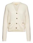 Merino V Nk Butn Cardi Tops Knitwear Cardigans Beige Michael Kors