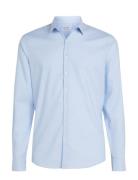 Stretch Collar Tonal Slim Shirt Tops Shirts Business Blue Calvin Klein