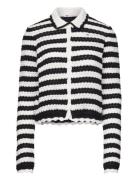 Tjw Crochet Stripe Cardigan Tops Knitwear Cardigans Black Tommy Jeans