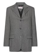 Relaxed Neppy Wool Sb Blazer Blazers Single Breasted Blazers Grey Tomm...