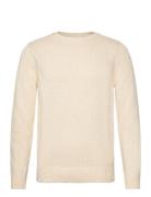 Aksune Cotton Knit Tops Knitwear Round Necks Cream Anerkjendt