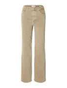 Slfalice-Cora Hw Latte Denim Wide Jeans Bottoms Jeans Wide Beige Selec...