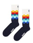 Faded Diamond Sock Lingerie Socks Regular Socks Navy Happy Socks