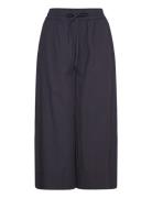 Storie Pants Poplin Bottoms Trousers Wide Leg Navy Moshi Moshi Mind