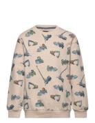 Sweatshirt Ls Aop Tops Sweat-shirts & Hoodies Sweat-shirts Beige Minym...