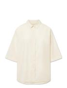 Cecilia Shirt - Poplin Tops Shirts Short-sleeved Cream STUDIO FEDER