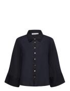 Romy Shirt Tops Blouses Long-sleeved Navy BUSNEL