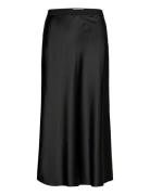 Hana Satin Silk Skirt Designers Knee-length & Midi Black Ahlvar Galler...