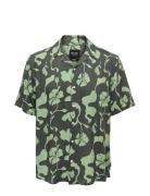 Onsdash Life Reg Visc Aop Ss Shirt Noos Tops Shirts Short-sleeved Gree...