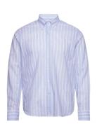 Reg Fit Bd Summer Stripe Designers Shirts Casual Blue Oscar Jacobson