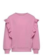 Kmgnew Ofelia L/S Frill O-Neck Ub Swt Tops Sweat-shirts & Hoodies Swea...